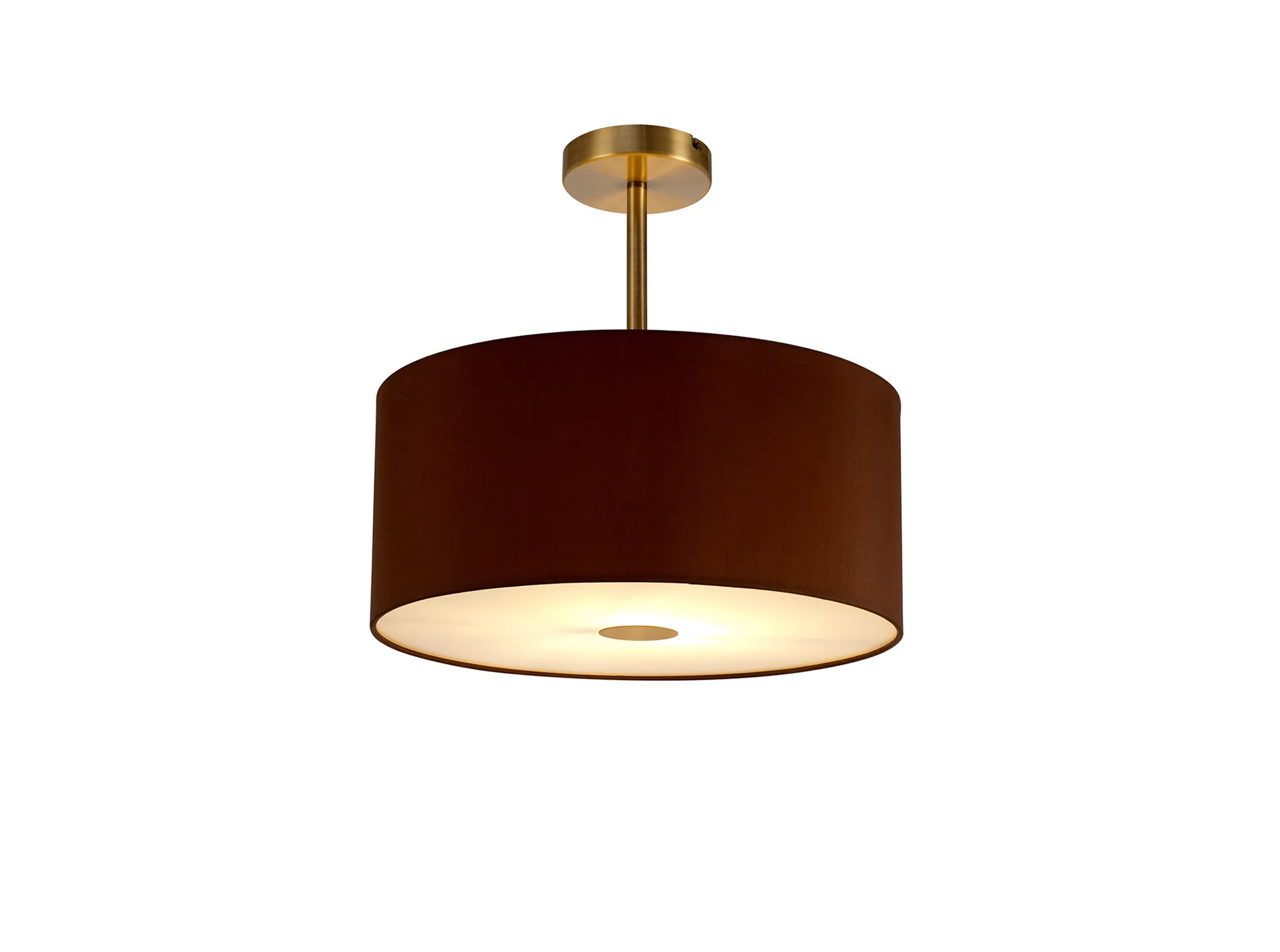 DK0178  Baymont 40cm Semi Flush 1 Light Antique Brass; Raw Cocoa/Grecian Bronze; Frosted Diffuser